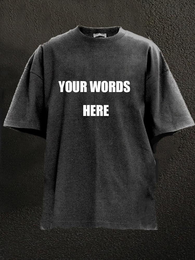 Custom Text Casual Washed Men's T-shirt