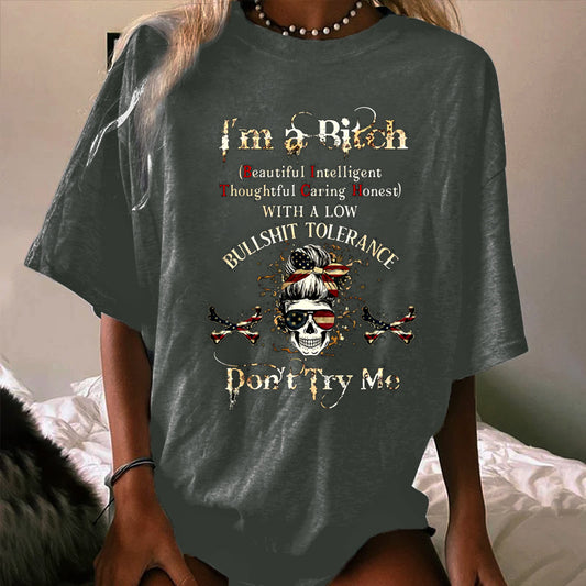I'M A B DON'T TRY ME ALL OVER PRINT PRINT WOMEN'S T-SHIRT