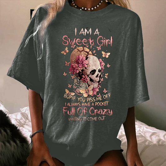 I AM A SWEET GIRL FLOWER WOMEN'S T-SHIRT